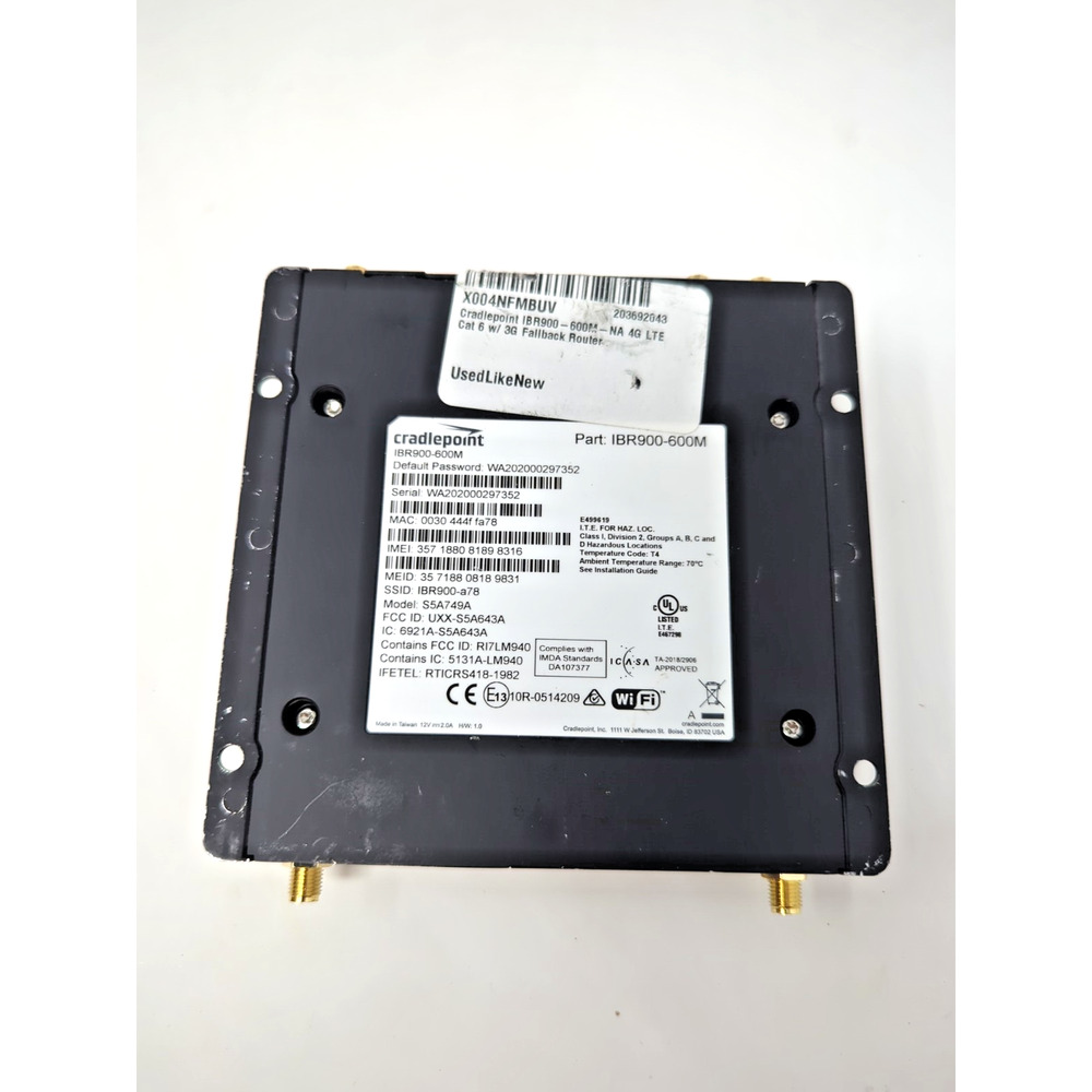 Cradlepoint IBR900-600M Mobile Router Unit LAN Port Rugged Router Model S5A749A - Picture 3 of 3